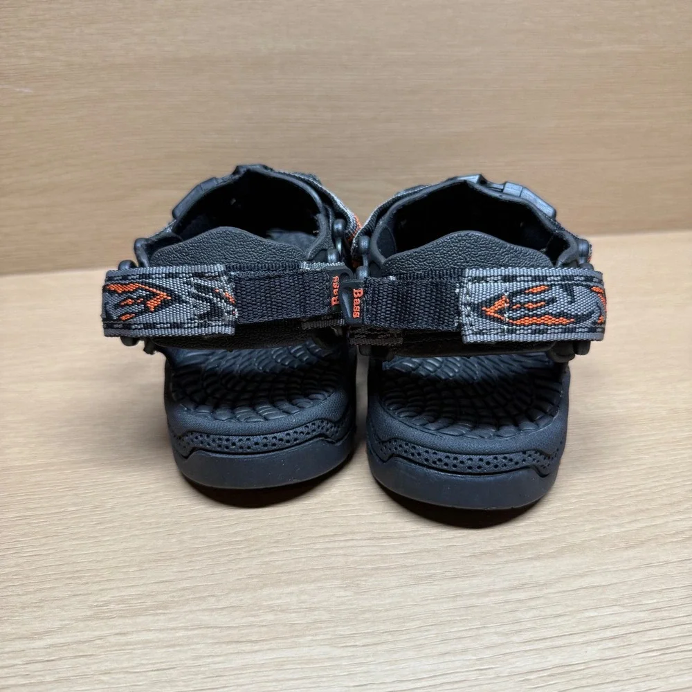 Bass Kyle Kids Sandals Size 1M Black Orange‎ Grey Strappy Sport Hiking Outdoor